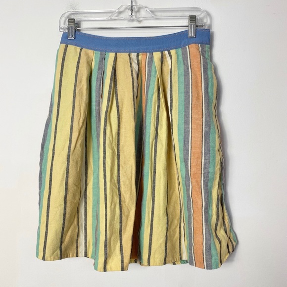 Odille Dresses & Skirts - Odille Anthropologie women’s linen cotton striped